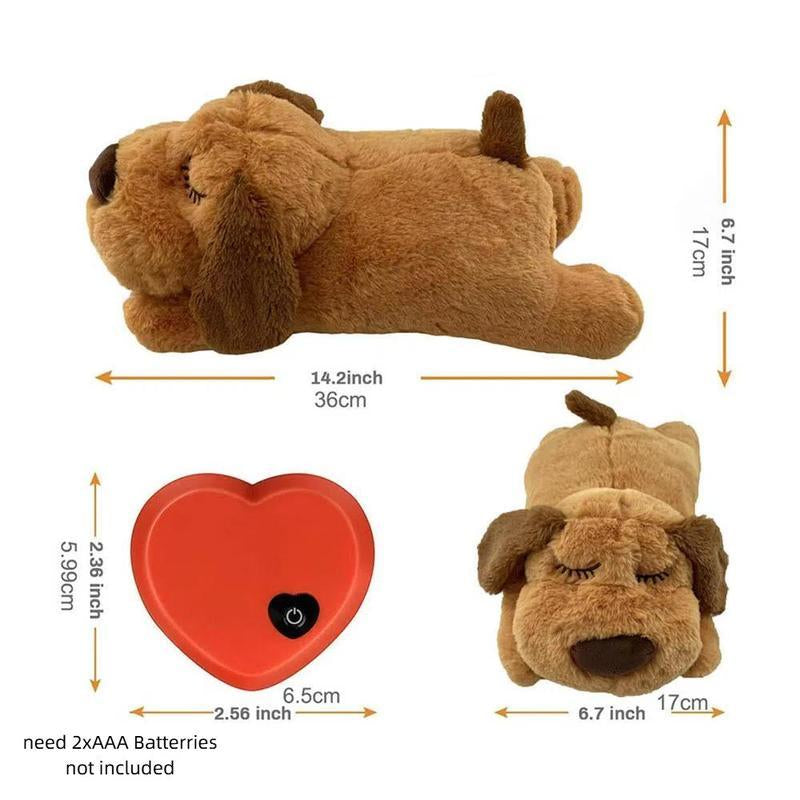 Dog Anxiety Companion Sleep Simulation Heartbeat Plush for Dogs, Calming Plush for Aggressive Chewers, Durable Chew, Cute Dog Plush Toy for Calming, Pet Chew & Interactive Toy, Dog & Cat Accessories