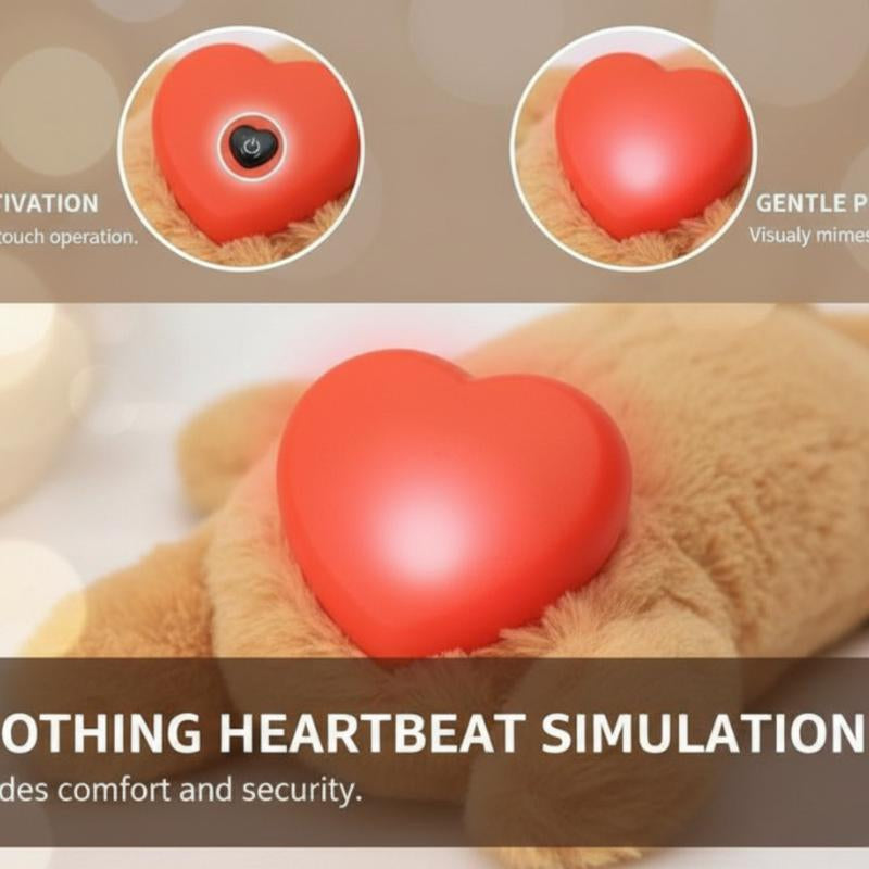Dog Anxiety Companion Sleep Simulation Heartbeat Plush for Dogs, Calming Plush for Aggressive Chewers, Durable Chew, Cute Dog Plush Toy for Calming, Pet Chew & Interactive Toy, Dog & Cat Accessories