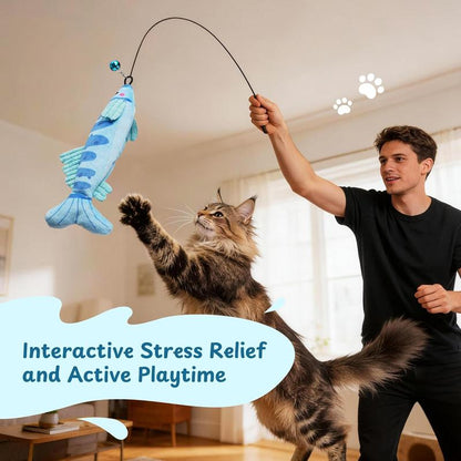 Puretoy 3 Pack Stripey Catnip Fish with Removable Bell, 12000Mg 100%Premium Cat Herb Filling, Natural Stimulation for Cats, Kicking & Teething Cat Toys