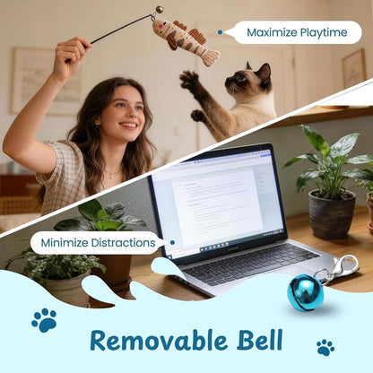 Puretoy 3 Pack Stripey Catnip Fish with Removable Bell, 12000Mg 100%Premium Cat Herb Filling, Natural Stimulation for Cats, Kicking & Teething Cat Toys